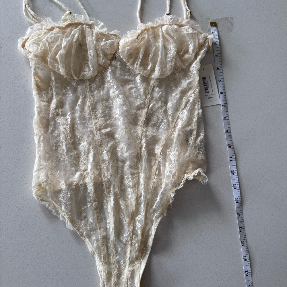 Free People Lace Bodysuit in Cream - Picture 4 of 16